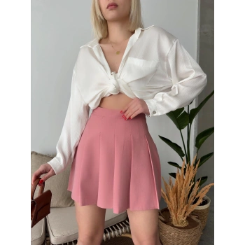 Atlas belden Pileli etek s24930