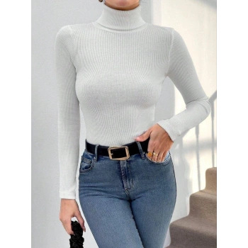 Balıkçı yaka dar kesim kaşkorse kazak beyaz w3103