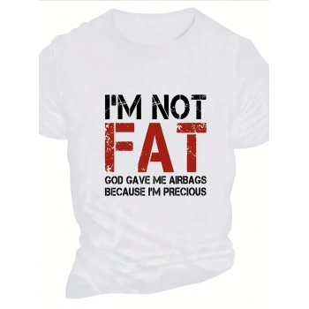 Ben Şişman Değilim Tanrı Bana Hava Yastığı Verdi Çünkü Ben Değerliyim Tişörtü - Beyaz