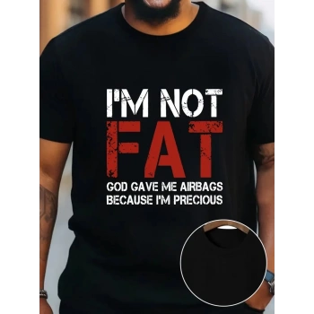 Ben Şişman Değilim Tanrı Bana Hava Yastığı Verdi Çünkü Ben Değerliyim Tişörtü - Siyah