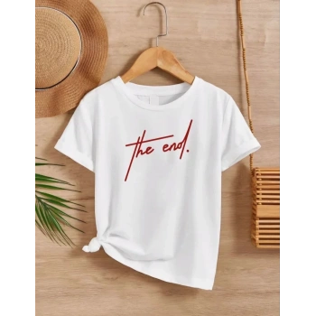 Çocuk Unisex Baskılı T-Shirt - Beyaz