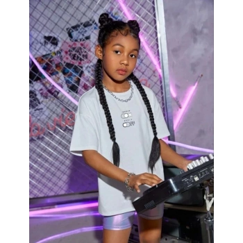 Çocuk Unisex Baskılı T-Shirt - Beyaz