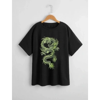 Çocuk Unisex Baskılı T-Shirt - Siyah