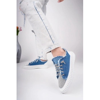 Enber Mavi Kot Bağcıklı Spor Ayakkabı