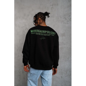 Erkek Baskılı Sweat - Siyah