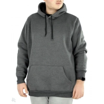 Erkek Uzun Kol Kapşonlu Basic Sweatshirt hoodie - Füme