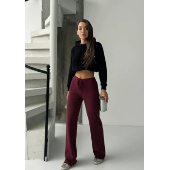 Fit comfort bej salaş pantolon bordo A6011