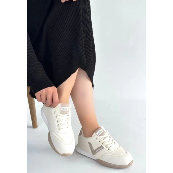 Jowen Bej Cilt Vizon Detaylı Bağcıklı Spor Ayakkabı