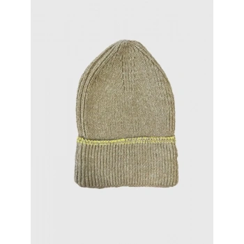 Kadın Dokuma Simli Triko Bere - Kahverengi