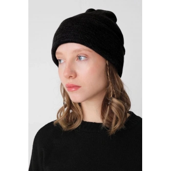 Kadın Katlamalı Basic Bere - Siyah