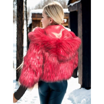 Kadın Uzun Kollu Kürk - Bordo