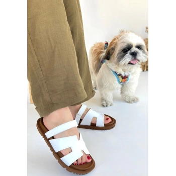 Kooni Beyaz Cilt Terlik