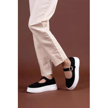 Lunni Siyah Keten Spor Ayakkabı