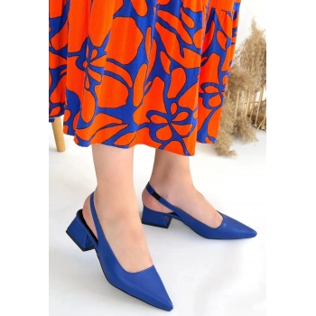 Morji Mavi Cilt Topuklu Ayakkabı