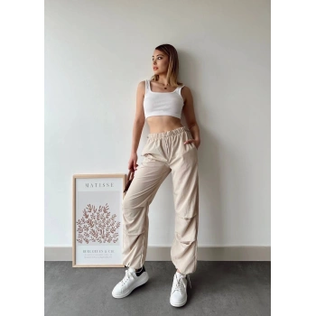 Paraşüt pantolon bej