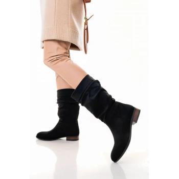 Plod Siyah Süet Çizme