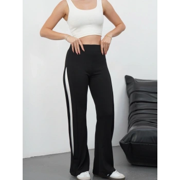 Yandan katlamalı pantolon siyah