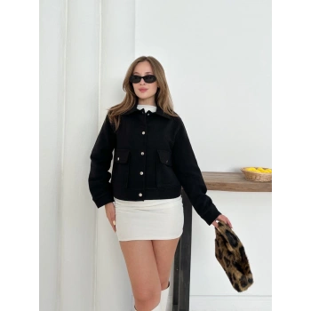 Zr model kaşe ceket siyah st255807