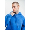 Unisex Double Oversize Kapşonlu Yıkamalı SweatShirt - Mavi