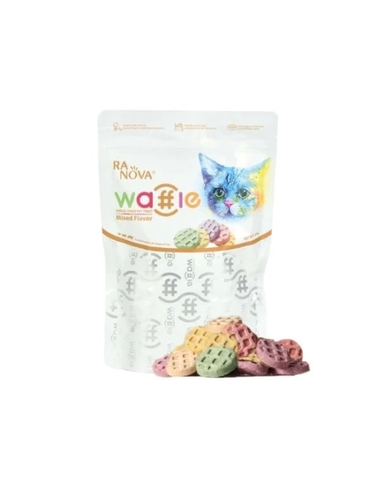 Ranova Karışık Lezzetli Dondurularak Kurutulmuş Waffle Kedi Ödül Maması 60 Gr