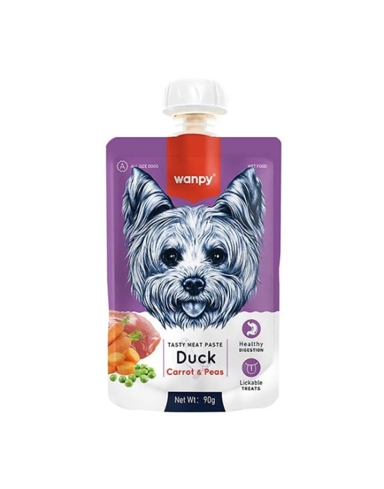 Wanpy Taze Ördekli ve Havuçlu Et Ezmesi Doğal Köpek Ödülü 90 Gr