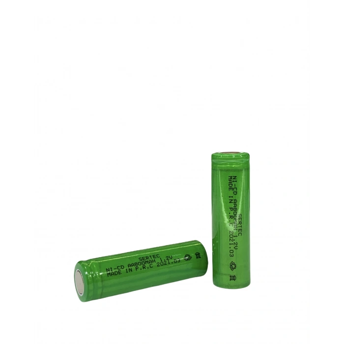 1.2V 800 Mah - AA - Ni-Cd Şarjlı Pil - Başsız / Flat Head