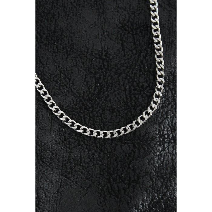 316L Çelik Klasik Zincir Model Gümüş Renk Erkek Kolye