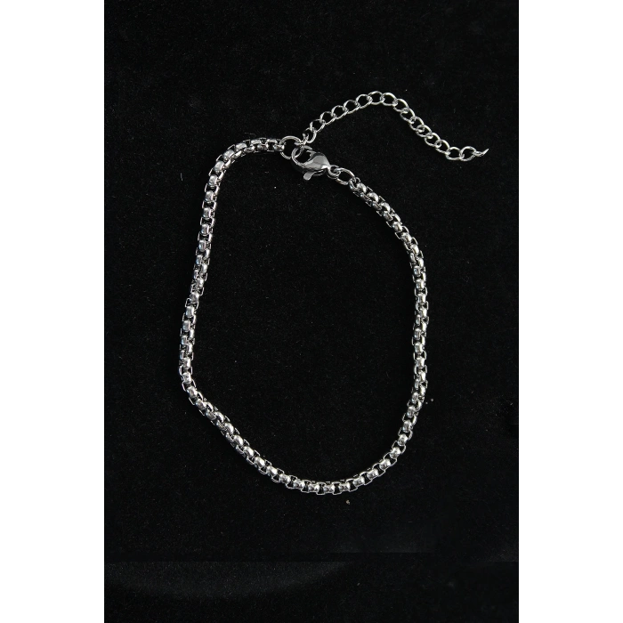 316L Çelik Örgü Model Gümüş Renk Erkek Bileklik