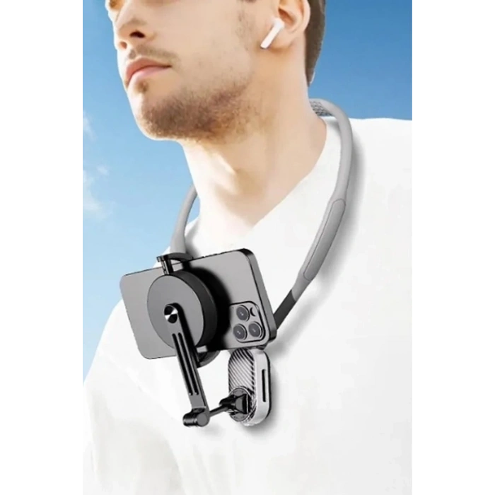 360 Derece Ayarlanabilir Boyun Askılı Manyetik Telefon Tutucu