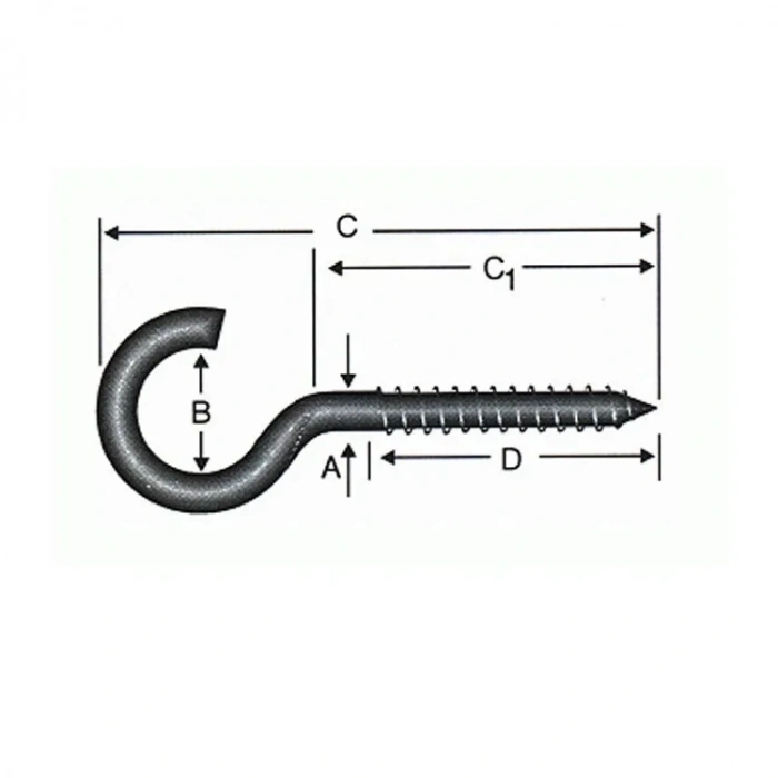 Açık Piton, Kanca, Çengel 20x80 - 144 Adet