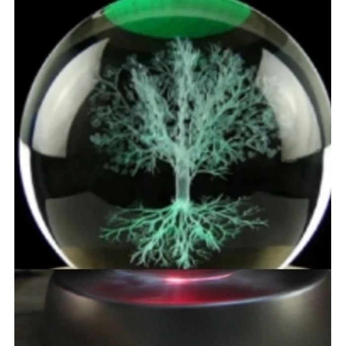 Ağaç Plastik Altlıklı Cam Küre