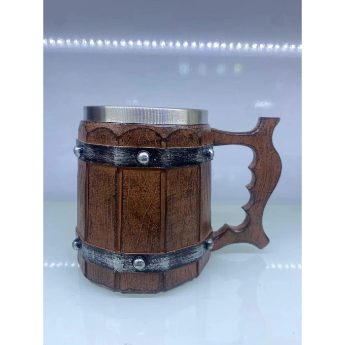 Çelik Kupa (Ahşap Fıçı Şekil -Kod 23006)