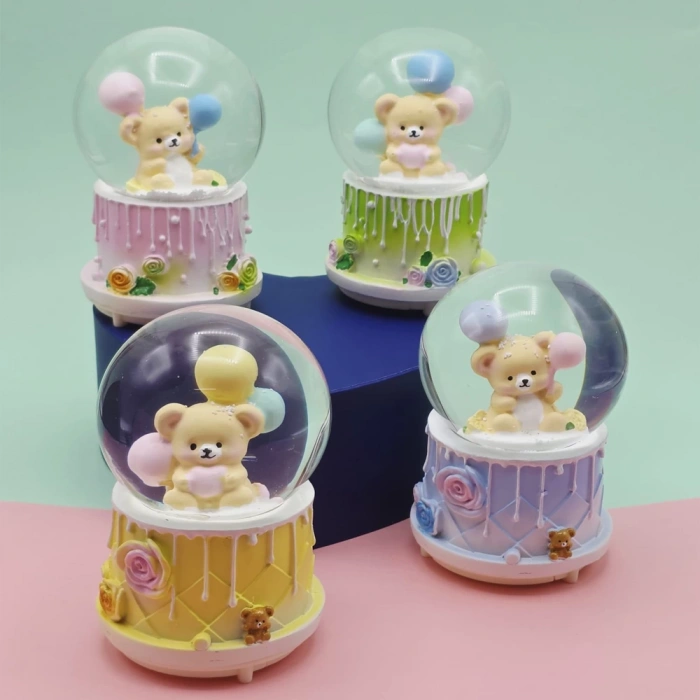 Büyük Boy Püskürtmeli Ayıcık Kar Küresi 1 Adet