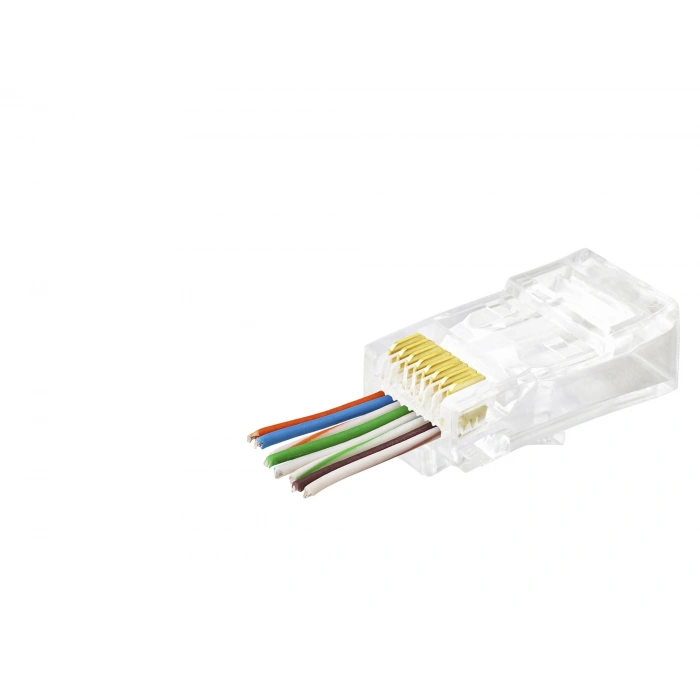 Cat6 Rj45 Konnektör (100 Adet Paket - Şeffaf APXRJ45)