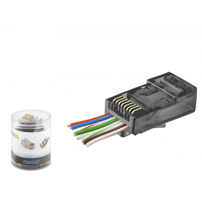 Cat6 Rj45 Konnektör - 100 Adet Siyah (ND2402/ Özel Plastik Kutulu)