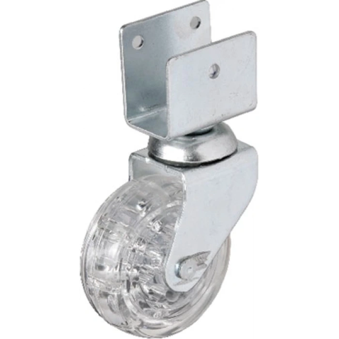 Hts 328 - 50x20 mm Şeffaf Makaralı Kısa U Tablalı Teker 4 Adet