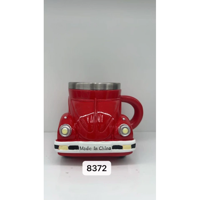 Seramik Kupa Bardak (Kırmızı VosVos Şekilli)