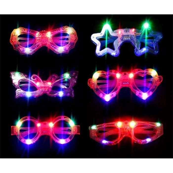 Led Işıklı Karışık 6 Model Yanar Söner Parti Gözlüğü 6 Adet