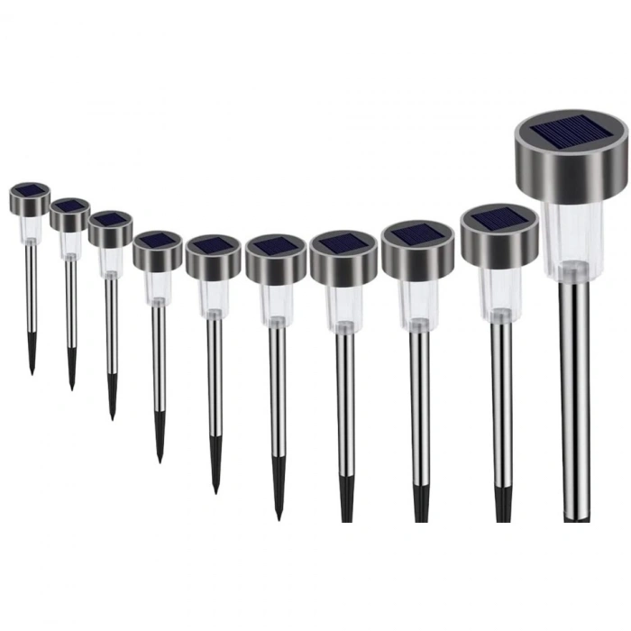 Solar Bahçe Lambası (Metal Gövdeli  - 10 lu Paket)
