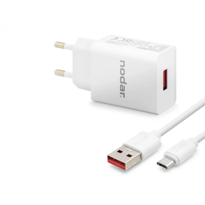 Micro Usb Hızlı Şarj Seti 12W 2.4A Usb Adaptörlü - Beyaz ND1004