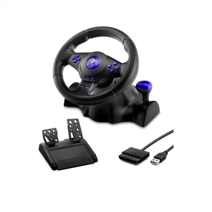 Oyuncu Direksiyon Seti 180° 3In1 Ps3/Ps2/Pc Siyah VW9803