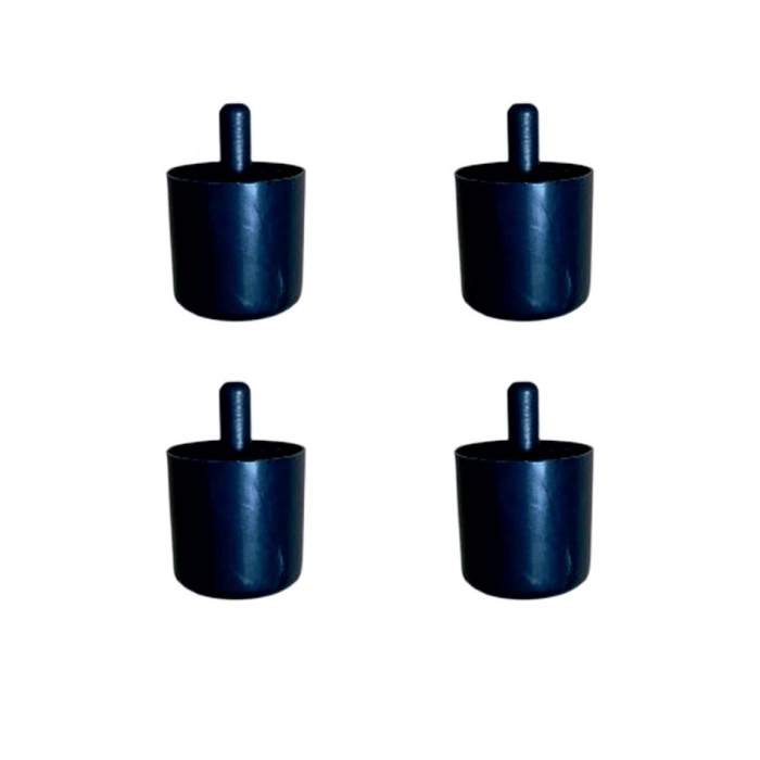 Silindir Plastik Ayak Geçmeli Pimli - 50MM - Siyah 12MM HKS278 - 4 Adet