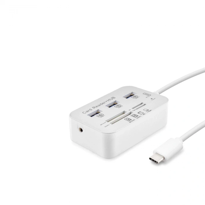 Type-C Hub Combo 3*Usb3.0 + Ms + Sd + M2 + Tf 20Cm Beyaz HDX7029