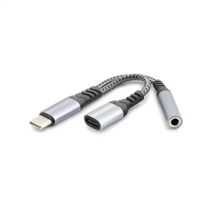 Type-C To Type-C + 3.5 Mm F Kablo Audıo Siyah GJ-014