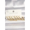316L Çelik Gold Renk Yıldız Model Kadın Küpe Seti