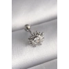 316L Çelik Gümüş Renk Zirkon Taşlı Güneş Tragus Piercing