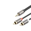 3.5 Mm To 2Rca Kablo 2Lıne Gold 3M Siyah HDX1068