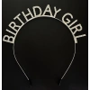 Gümüş Kristal Taşlı Birthday Girl Doğum Günü Tacı İthal Ürün 17x16 cm