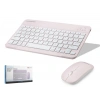 Kablosuz Smart Q Klavye Mouse Seti (Bluetooth 5.0,Şarjlı,1600 Dpi, Pembe - HDX2508P)
