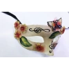 Kelebek ve Çiçek İşlemeli Venedik Maskesi Kırmızı Renk 10x18 cm